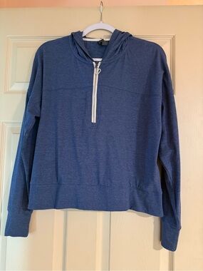 Zobha Blue Quarter-Zip Hoodie Sweater